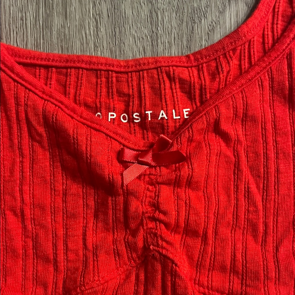Aeropostale Red Ribbed Tank Top - Picture 2 of 4